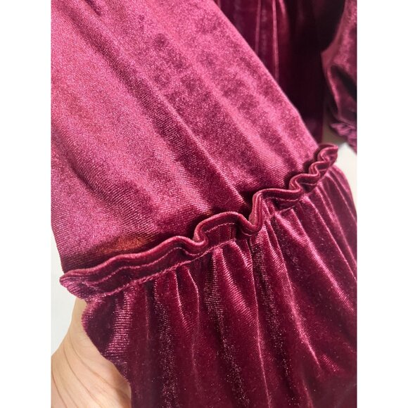 Betsey Johnson Velvet Mini Dress S Pink Festive Boho Western Chic Feminine 80s - Picture 5 of 12